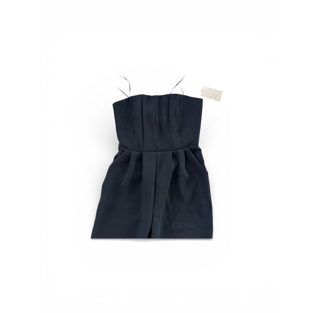 A New Day Womens Black Sleeveless Jumpsuit Midweight Woven Tie Waist Pockets - Picture 6 of 7